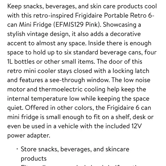 Frigidaire Mini Skincare fridge - Picture 3 of 3